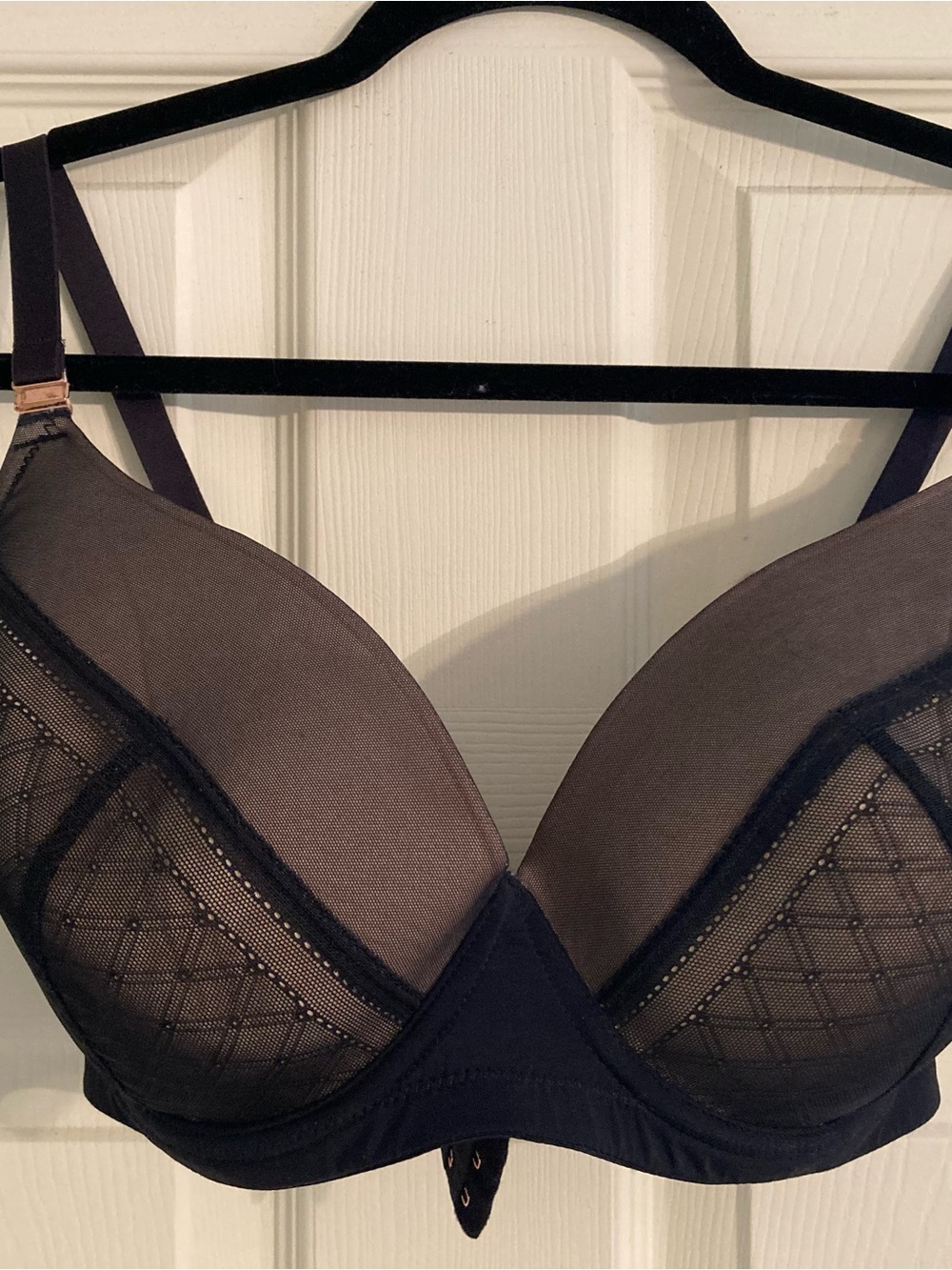 HOT MILK Molded Lace Bra - Charcoal with Magnetic Cups